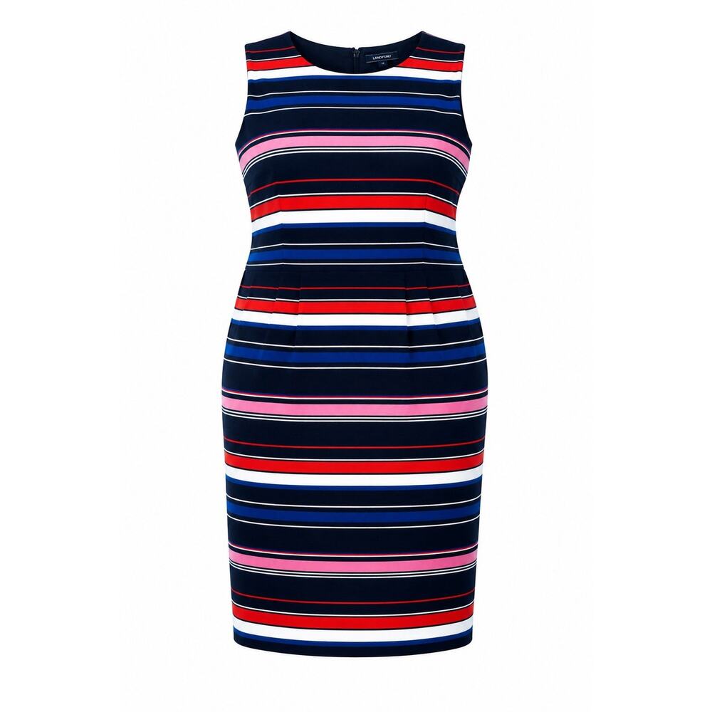 Land’s End Ponte Knit Sheath Dress Womens 16 Patriotic 4th of July Fitted